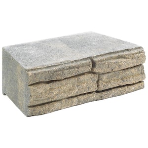 Natural Impressions 4 in. x 12 in. Charcoal/Tan Flagstone Concrete Retaining Wall Block