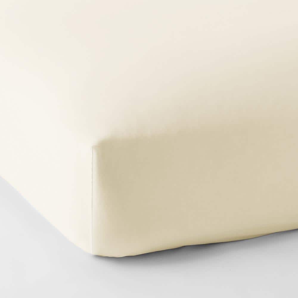 Legends Hotel Organic Ivory Solid Cotton Sateen Twin Fitted Sheet price history on PriceWatchPro