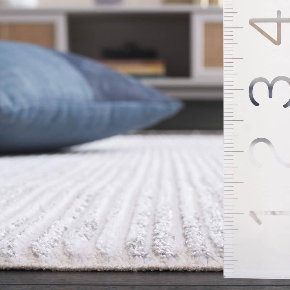Mirage Ivory and Grey Hand-Knotted Wool Area Rug