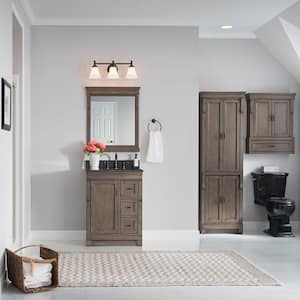 Naples 24 in. W Bath Vanity Cabinet Only in Distressed Grey with Right Hand Drawers