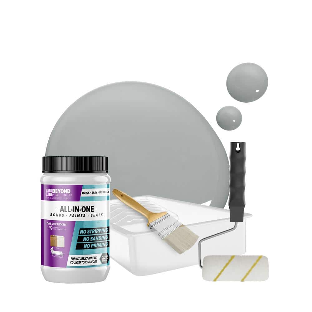 BEYOND PAINT 1 qt. Soft Gray Cabinets, Countertops, Furniture and More Multi-Surface All-in-One Interior/Exterior Refinishing Kit