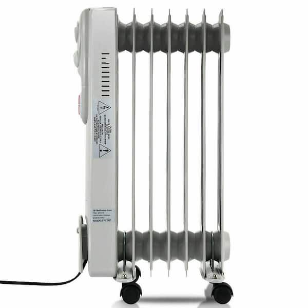 Costway 1500-Watt Electric Oil-filled Radiator Heater Space Heater Timer Thermostat Safety Shut-Off EP23745 - The Home