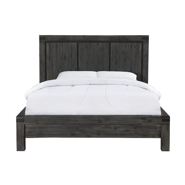 Modus Furniture Meadow Dark Wood with All Solid Wood Construction Graphite Full Platform Bed