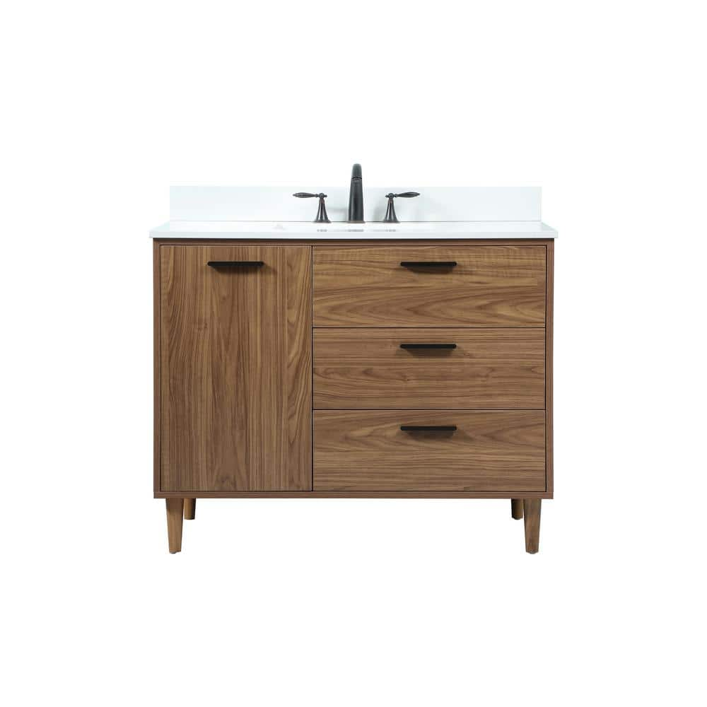 Simply Living 42 in. W x 22 in. D x 34 in. H Bath Vanity in Walnut ...