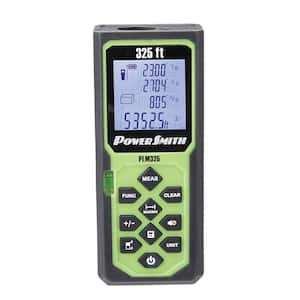 325 ft. Weatherproof Digital Laser Distance Measure with 4 Measuring Units, Fractional Display and Batteries