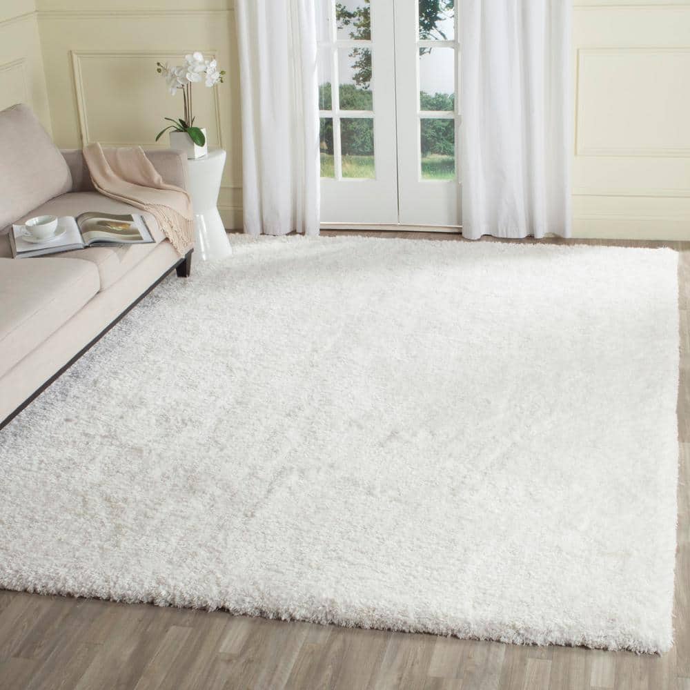 Ivory Handmade Tufted 8' x 10' Shag Rug