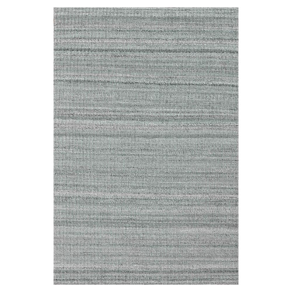 Gray Hand-Woven Rectangular Outdoor Polyester Rug
