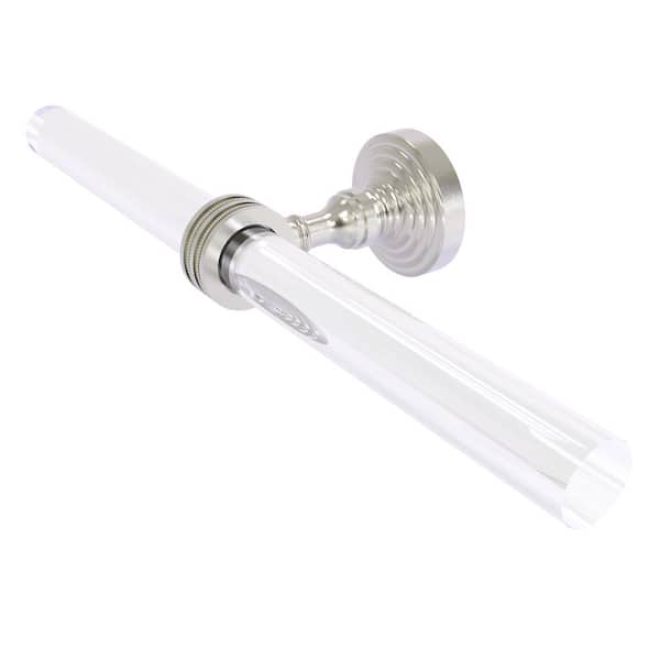 Allied Brass Pacific Grove Collection 13 in. Wall Mounted 2-Arm Guest Towel Holder with Dotted Accents in Satin Nickel
