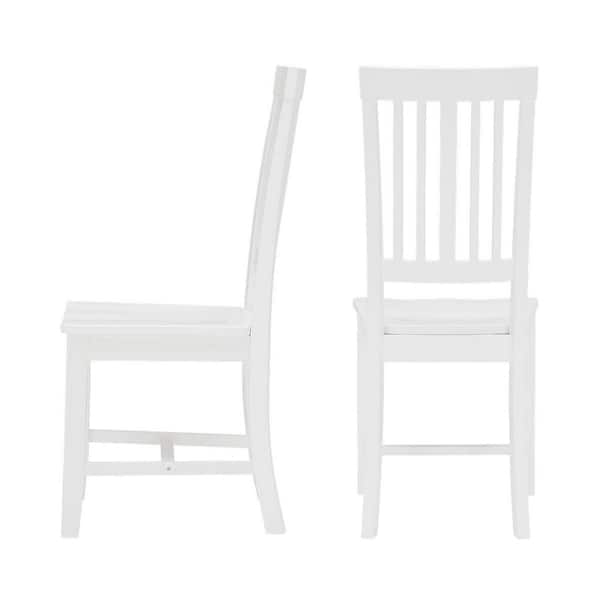 Scottsbury White Wood Dining Chair Slat Back Versatile Blend Assemble Furniture 