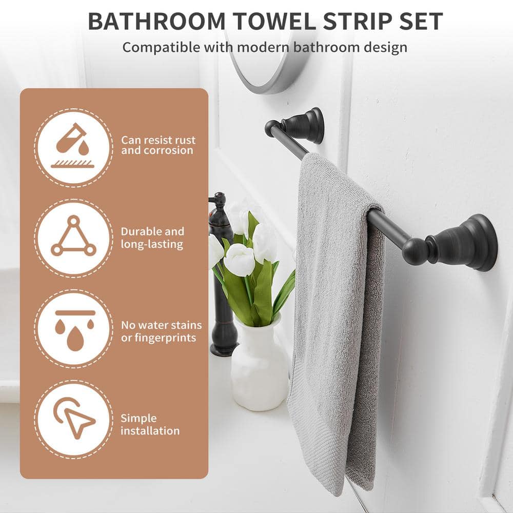 Oil-Rubbed Bronze 5-Piece Bathroom Hardware Set