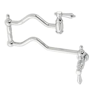 Heirloom Wall Mount Pot Filler Faucets in Polished Chrome