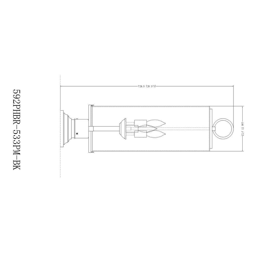 Sana Black 3-Light Outdoor Lantern with Seeded Glass