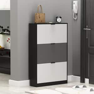 31.5 in. W x 49.2 in. H Wood Adjustable Shoe Storage Cabinet Fits up to 30-Shoes for Entryway Hallway