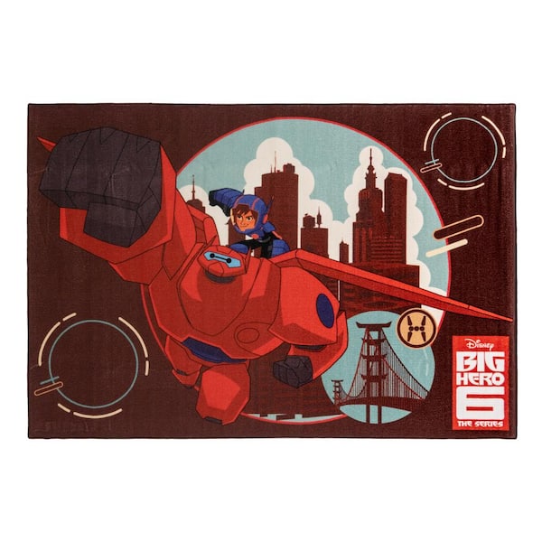 Disney Big Hero 6 Multi Colored 5 Ft X 7 Ft Indoor Polyester Area Rug The Home Depot