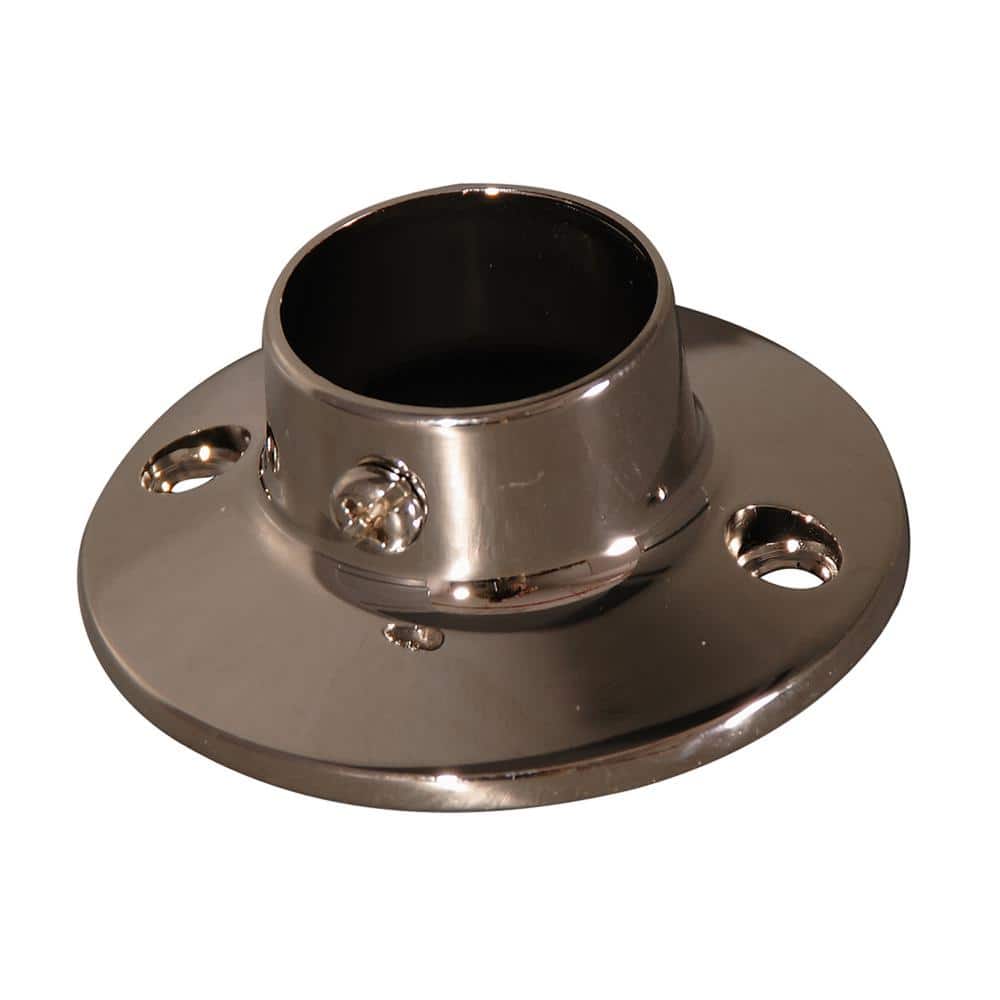 Polished Nickel Heavy Round Shower Rod Flange