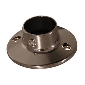 2-2/4 in. Heavy Round Shower Rod Flanges in Polished Nickel