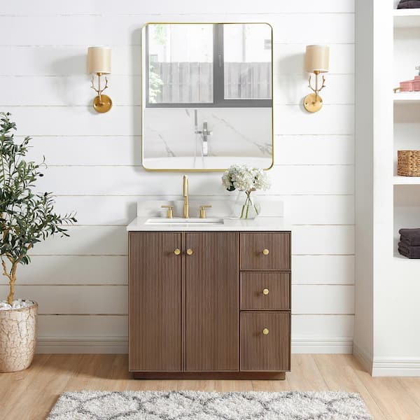 ROSWELL Oza 36 in. W x 22 in. D x 33.9 in. H Single Sink Bath Vanity in ...