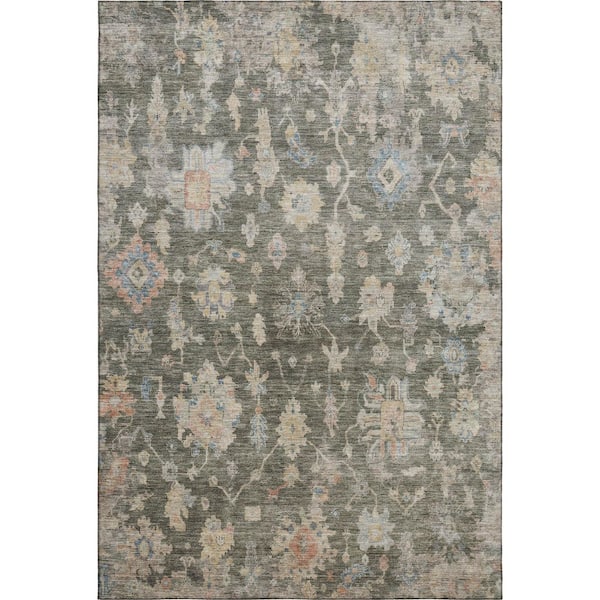Mayfield Premium Machine Washable Abstract AMF2355 Fern 10 ft. x 14 ft. Area Rug