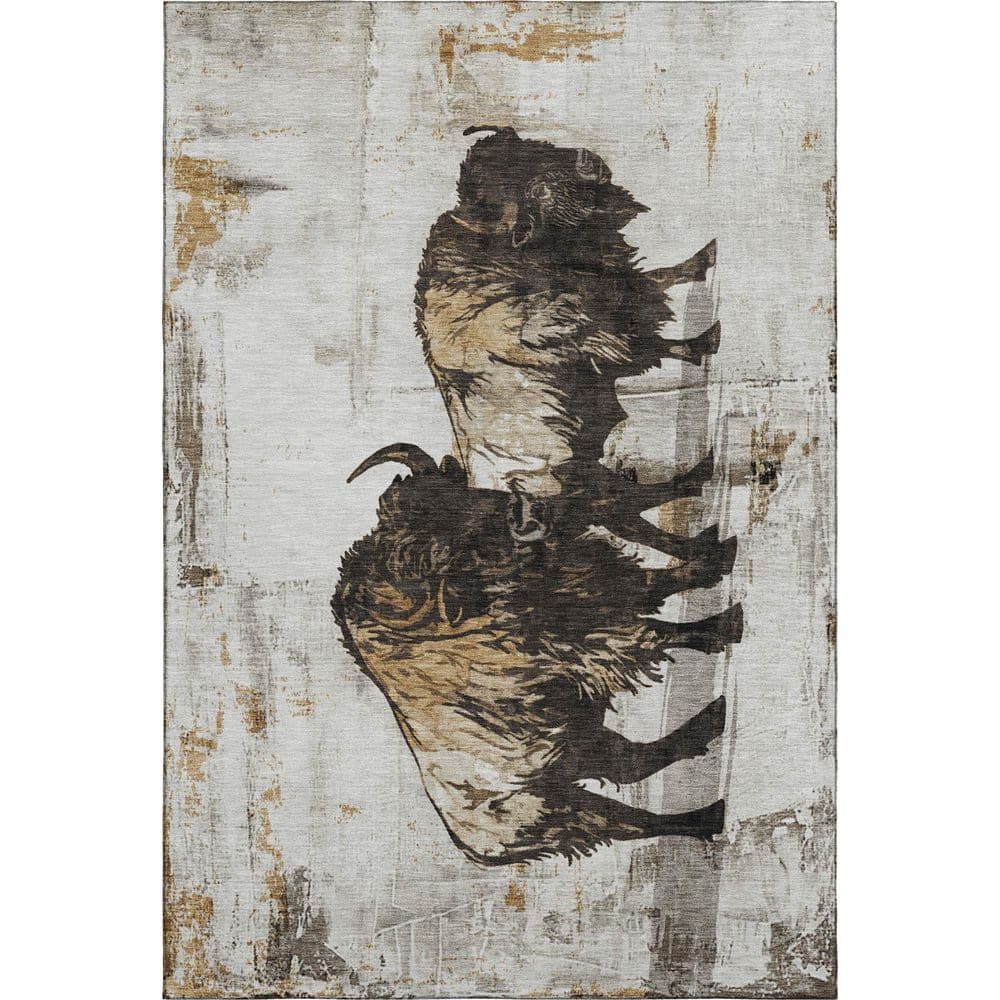 Mayfield Premium Machine Washable Abstract AMF2245 Putty 3 ft. x 4 ft. Area Rug price history on PriceWatchPro