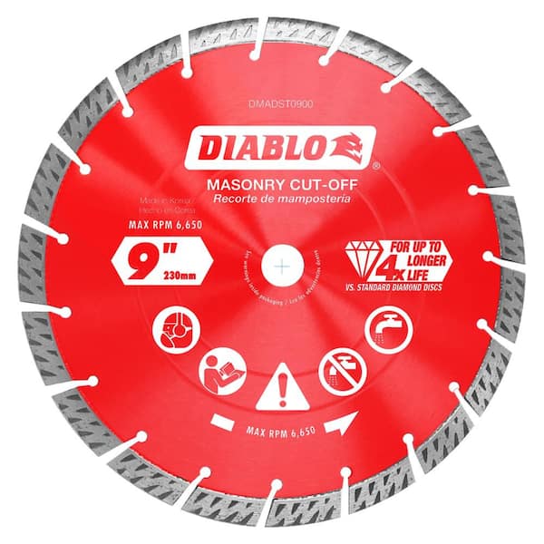 DIABLO 9 in. Diamond Segmented Turbo Cut-Off Discs for Masonry