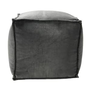 Deep Forest Square Velvet Pouf (16 in. H x 16 in. W x 16 in. D)