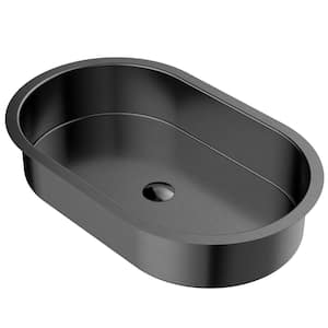 CCU200 27-1/2 in. Stainless Steel Undermount Bathroom Sink in Gray Gunmetal Grey