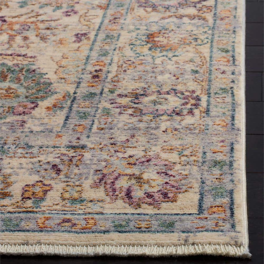 Elegance Blue Floral Hand-Knotted Viscose Area Rug