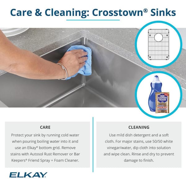 Elkay - Crosstown 31in. Undermount 1 Bowl 16 Gauge  Stainless Steel Sink Only and No Accessories
