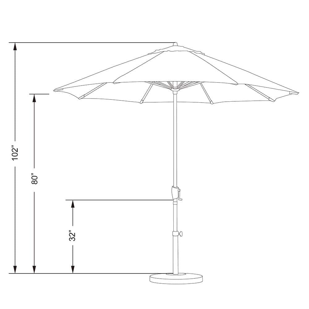 9 ft. Jockey Red Octagon Market Umbrella with Bronze Aluminum Pole