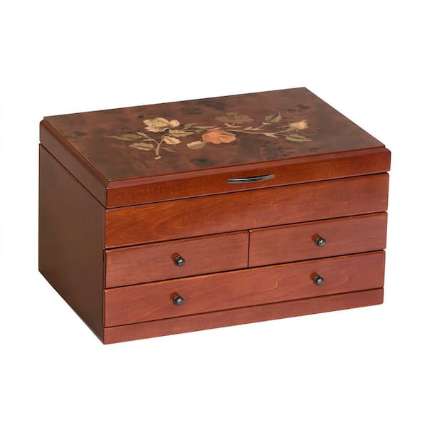 Fairhaven Walnut Finish Wooden Jewelry Box