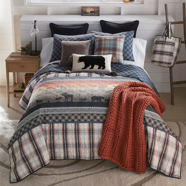 DONNA SHARP Morning Path 3-Piece Multi-Color Queen Polyester Quilt Set
