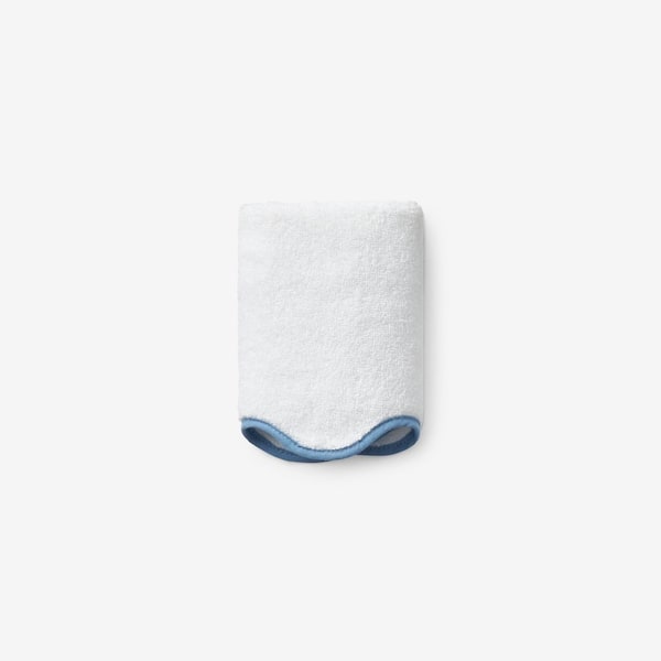 Company Cotton Scallop Light Blue Cotton Wash Cloth