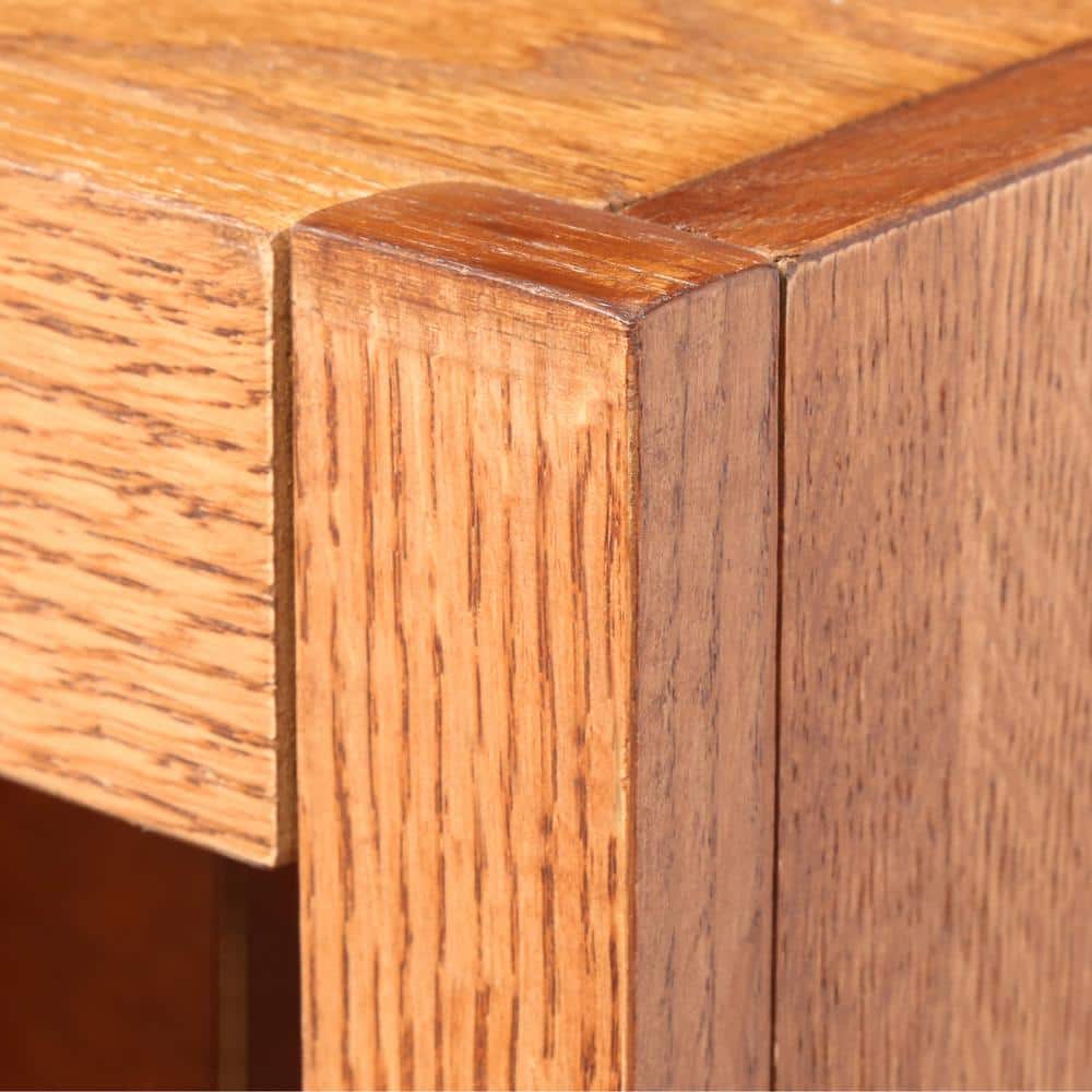 Eco-Friendly Dry Oak Wood Bookcase with Adjustable Shelves