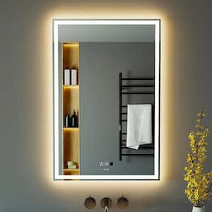 24 in. W x 32 in. H Large Rectangular Frameless Motion Sensing Anti-Fog Wall Bathroom Vanity Mirror in Silver