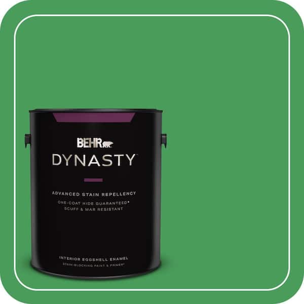 BEHR DYNASTY 1 gal. #P400-6 Clover Patch Eggshell Enamel Interior Stain-Blocking Paint & Primer