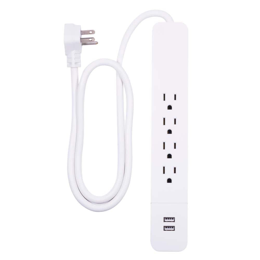 GE 4Outlet 560Joules Surge Protector with 2USB Ports and 3 ft. Cord