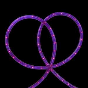 18 ft. Purple Incandescent Indoor/Outdoor Christmas Rope Lights with 1 in. Bulb Spacing