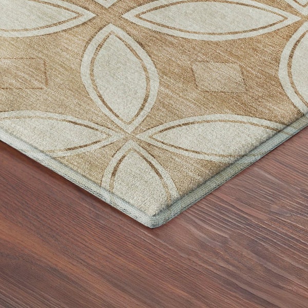 Mayfield Premium Machine Washable Abstract AMF2423 Copper 9 ft. x 12 ft. Area Rug