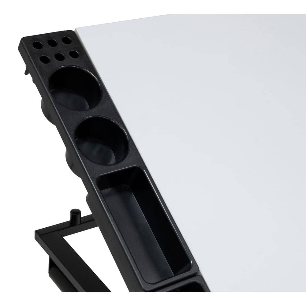 Futura Black Tempered Glass Adjustable Craft Desk