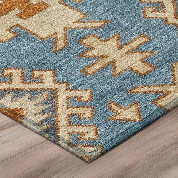 Chantille Machine Washable Indoor/Outdoor Abstract ACN3029 Denim 3 ft. x 4 ft. Area Rug