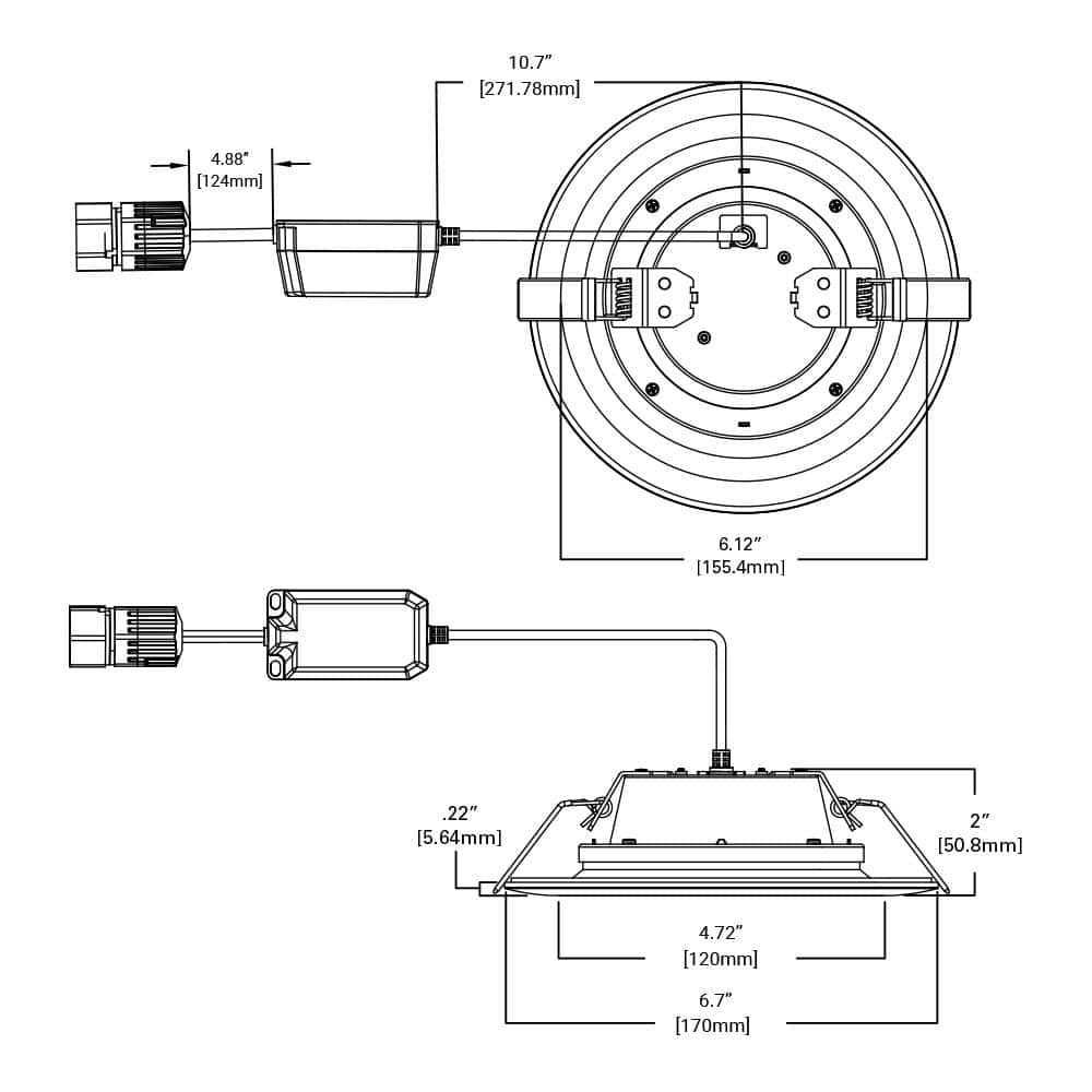 White 6-Inch Aluminum Canless LED Downlight