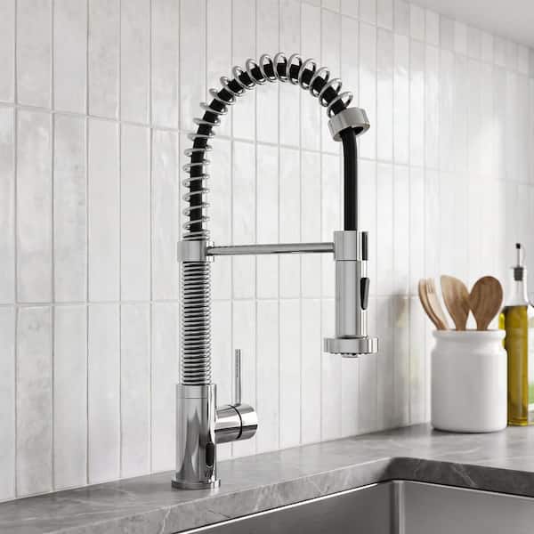 VIGO Edison Single Handle Pull-Down Sprayer Kitchen Faucet Set