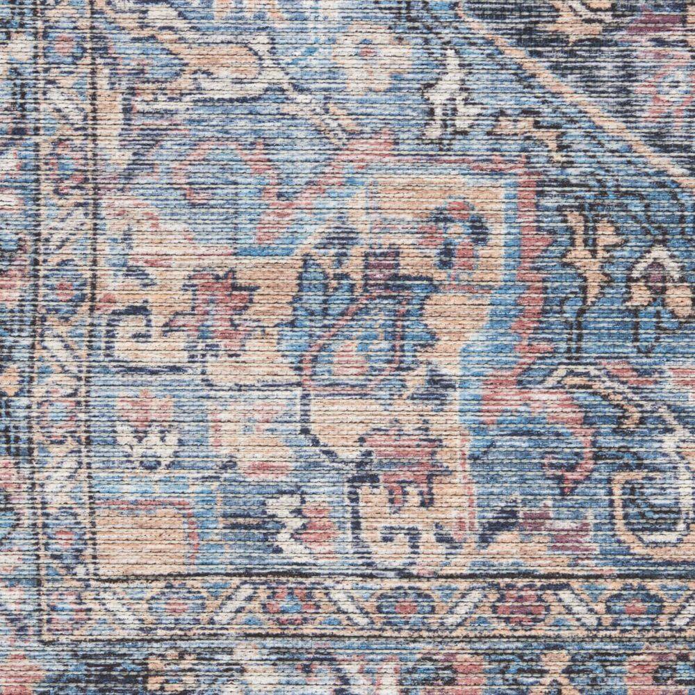 9' X 12' Blue And Pink Floral Power Loom Distressed Washable Area Rug price history on PriceWatchPro