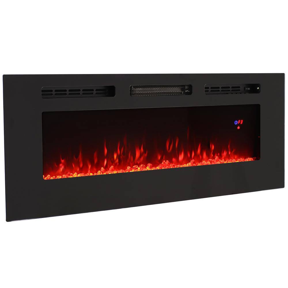 Sophisticated Hearth 50" Black Steel Electric Fireplace with Remote Control