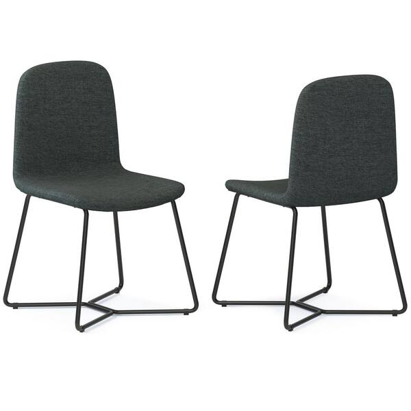 Simpli Home Wilcox Charcoal Grey Dining Chair (Set of 2) AXCWILDCCG The Home Depot
