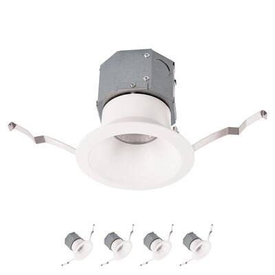 Pop-in 4 in. 3000K Round Remodel Recessed Integrated LED Kit in White (2-Pack)