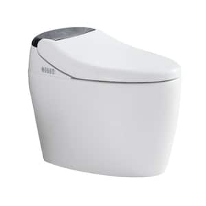Smart Built-in Bidet Toilet with Seat Auto Open, Close, Remote Control, Bidet w/Warm Water, Air Dryer in White