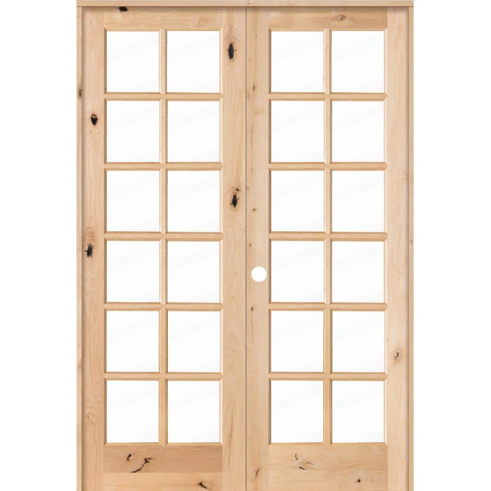 60 in. x 96 in. Rustic Knotty Alder 12-Lite Right Handed Solid Core Wood Double Prehung Interior Door price history on PriceWatchPro