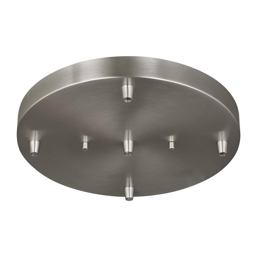 Brushed Nickel Indoor/Outdoor Globe Pendant Light with Glass Shade