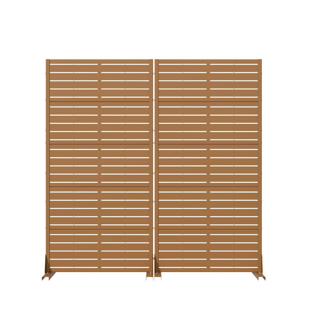 60 in. x 30 in. Brown Metal Decorative Privacy Screen Set Garden Fence Louvered Wall Decor Lattice Panel price history on PriceWatchPro